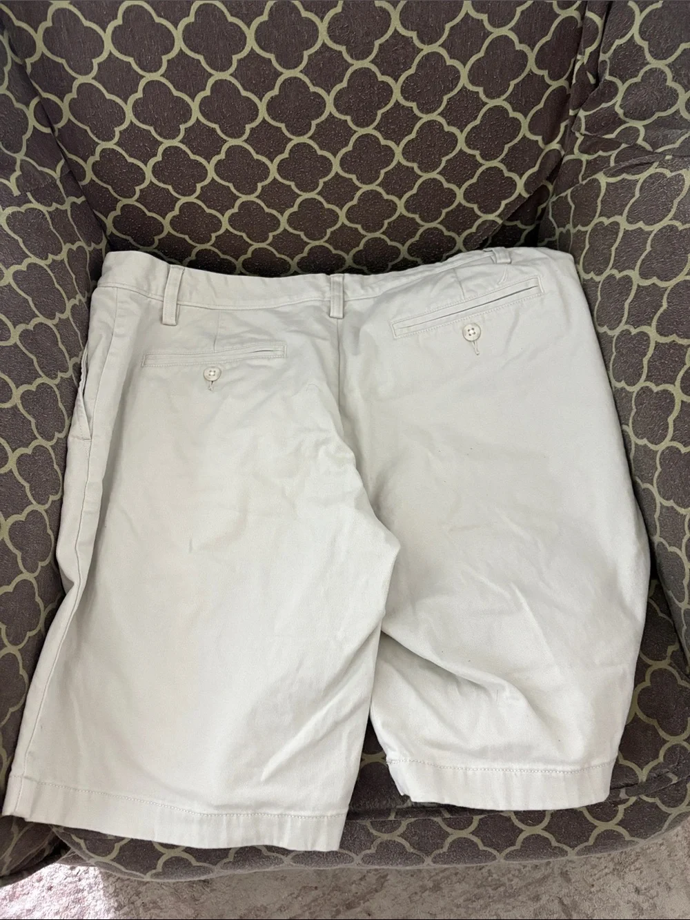 Nautica Men’s Light Beige Cotton Flat-Front Shorts